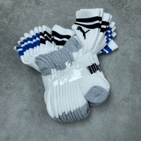 Puma Kids 10-Pack DryCell Low Crew Socks Fits Shoe Size 9-3.5 a0838 - Picture 1 of 4
